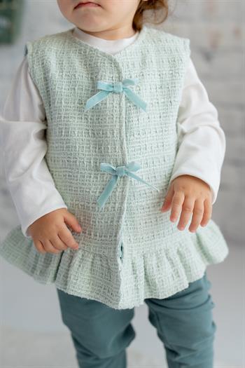 Kız Bebek Yelek Bluz ve Tayt 3lü Takım