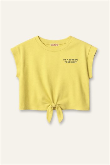 Kız Çocuk Baskılı T-shirt  - Sarı