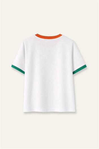 Kız Çocuk Baskılı T-shirt  - Turuncu