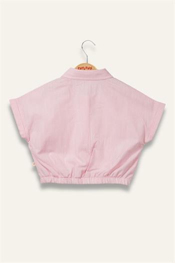 Kız Çocuk Beli Lastikli Gömlek - Pembe