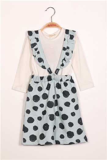 Kız Çocuk Fırfırlı Askılı Salopet Takım (2-7yaş)