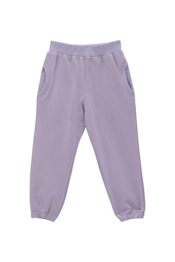 Kız Çocuk Cep Detaylı Paçası Lastikli Eşofman Altı - Lila