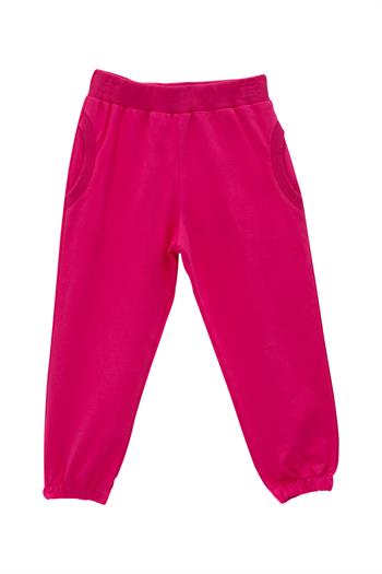 Kız Çocuk Cep Detaylı Paçası Lastikli Eşofman Altı - Fusya