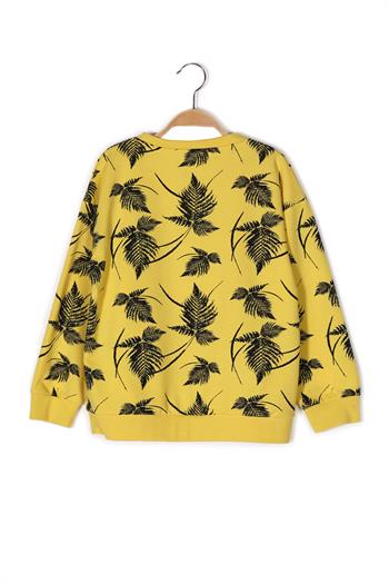 Kız Çocuk Yaprak Baskılı Sweatshirt