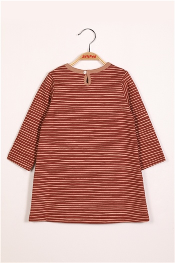 Kız Çocuk Çizgili Cepli Elbise (2-7yaş)