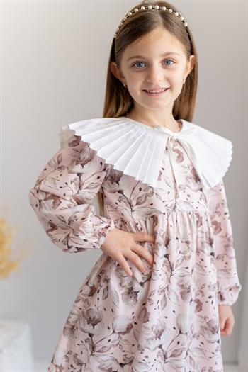 Kız Çocuk Desenli Dokuma Elbise 