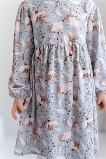 Kız Çocuk Desenli Dokuma Elbise 