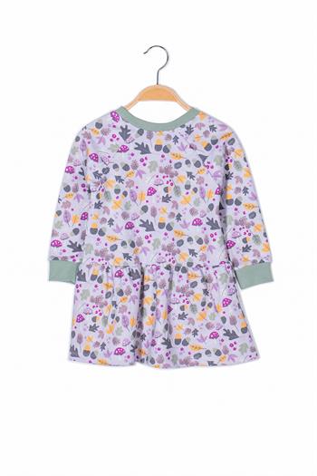 Kız Çocuk Desenli Uzun Kollu Örme Elbise