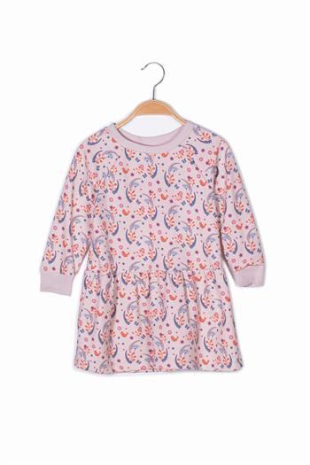 Kız Çocuk Desenli Uzun Kollu Örme Elbise