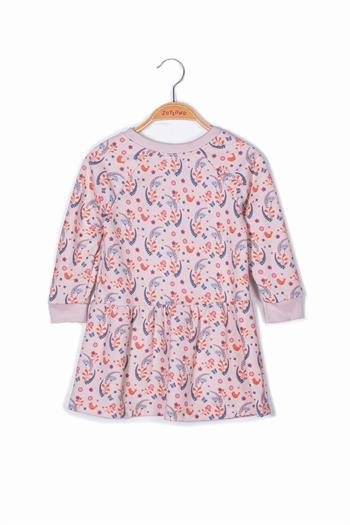 Kız Çocuk Desenli Uzun Kollu Örme Elbise