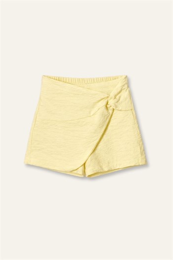 Kız Çocuk Dokuma Şort Etek  - Sarı