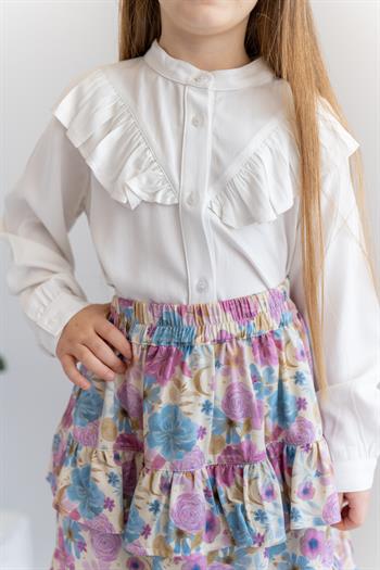 Kız Çocuk Fırfır Detaylı Bluz