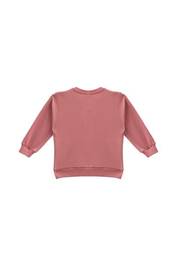 Kız Çocuk Fırfır Detaylı Sweatshirt - Gül Kurusu