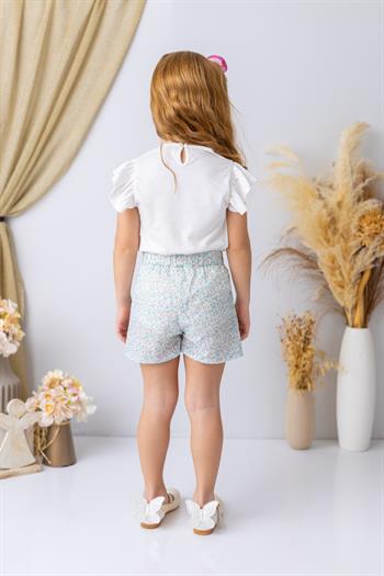 Kız Çocuk Fırfırlı Şort Etek - Desenli