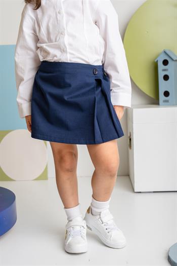 Kız Çocuk Gabardin Şort Etek - Lacivert