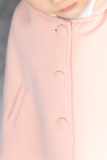 Kız Çocuk Kapüşonlu Kaşe Panço