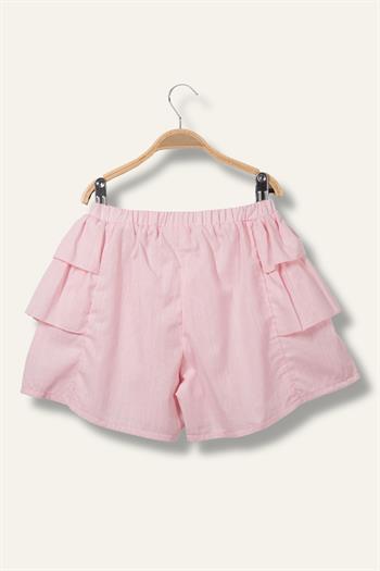 Kız Çocuk Katlı Şort Etek - Pembe