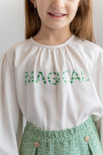 Kız Çocuk Nakış Detaylı Bluz