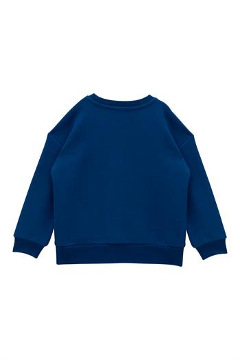 Kız Çocuk Nakış Detaylı Sweatshirt - Sax