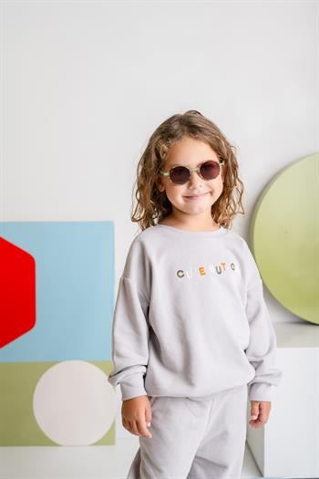 Kız Çocuk Nakışlı Sweatshirt - Gri