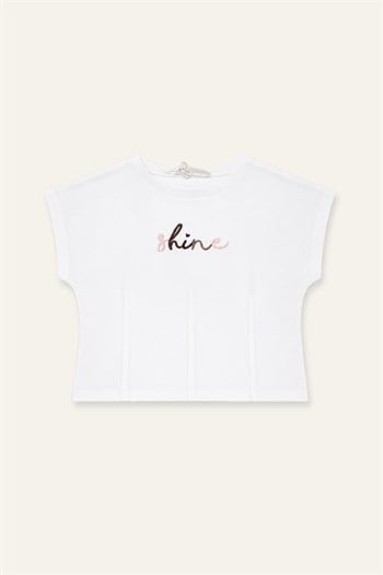 Kız Çocuk Nakışlı T-shirt ve Etek Takım  - Pembe