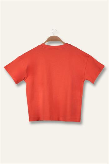 Unisex Çocuk Oversıze T-Shirt - Coral