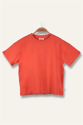 Unisex Çocuk Oversıze T-Shirt - Coral