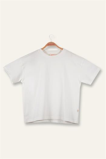 Unisex Çocuk Oversıze T-Shirt - Ekru