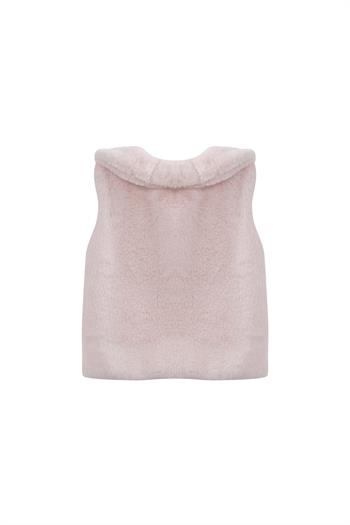 Kız Çocuk Peluş Yelek - Vizon