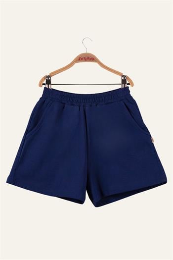 Kız Çocuk Penye Kısa Şort - Lacivert