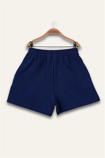 Kız Çocuk Penye Kısa Şort - Lacivert