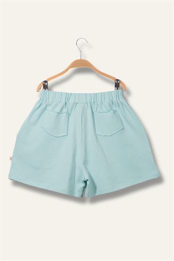 Kız Çocuk Penye Kısa Şort - Mint