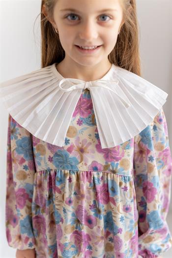 Kız Çocuk Pileli Yaka