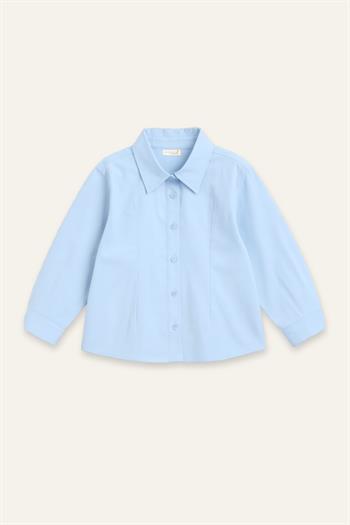 Kız Çocuk Poplin Gömlek - Mavi