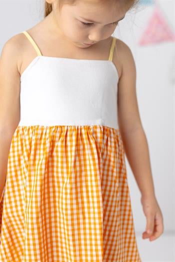 Kız Çocuk Pötikare Desenli Elbise