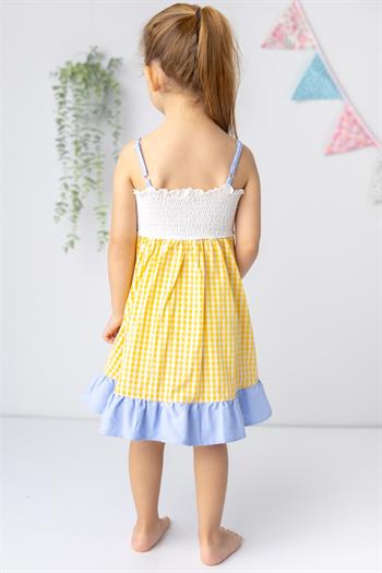 Kız Çocuk Pötikare Desenli Elbise