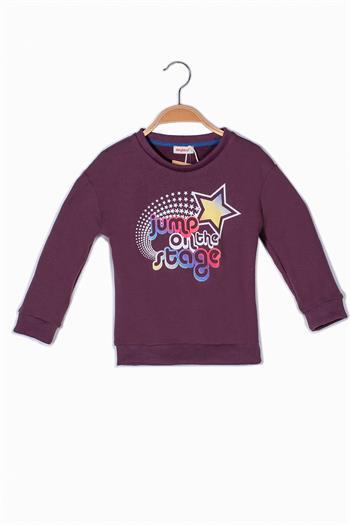 Kız Çocuk Renkli Yazı Baskılı Sweatshirt