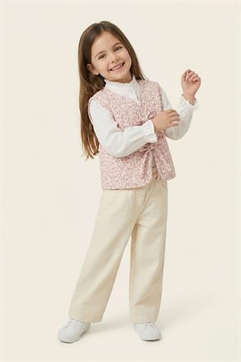 Kız Çocuk Yelekli 3lü Takım  - Pudra