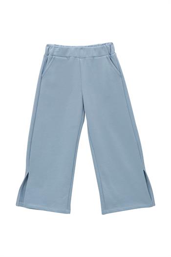 Kız Çocuk Yırtmaç Detaylı Eşofman Altı - Bebek Mavisi