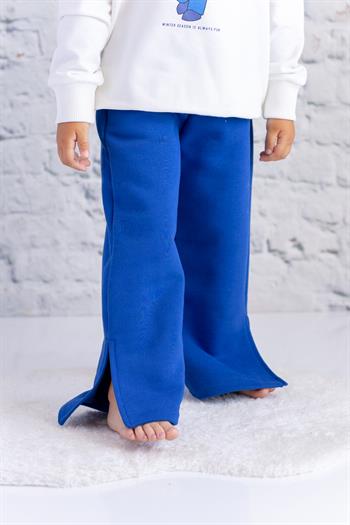 Kız Çocuk Yırtmaç Detaylı Eşofman Altı - Sax