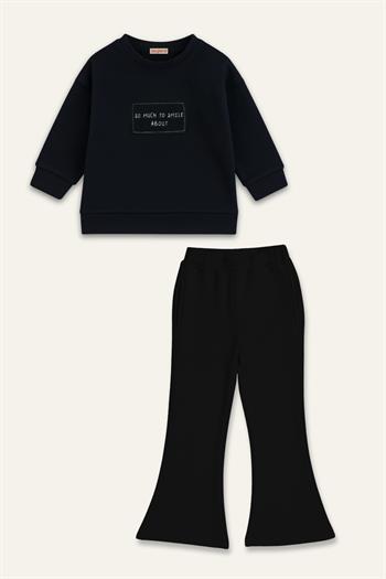 Kız Çocuk Yumoş İkili Takım - Siyah