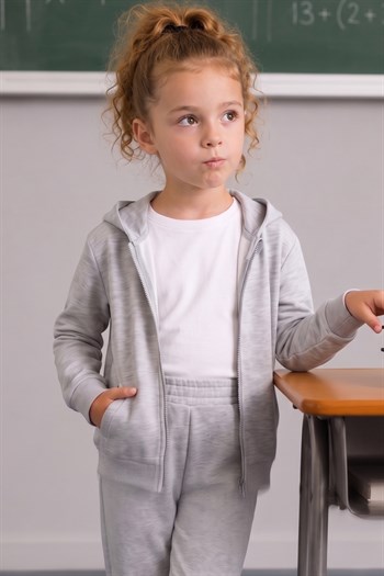 Kız Erkek Çocuk Basic Kapüşonlu Ceket - Grimelanj