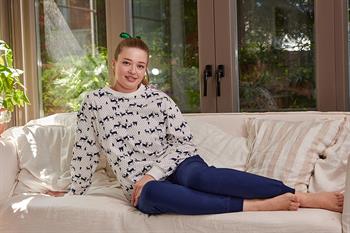 Kadın Geyik Desenli Pijama Takımı