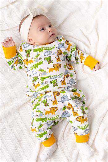 Unisex Bebek Desenli Pijama Takımı