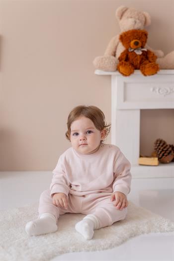 Unisex Bebek Organik İkili Takım - Pudra