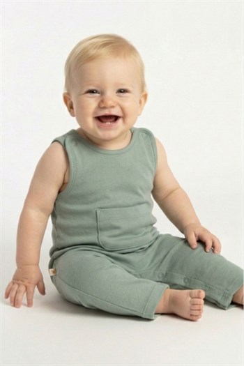 Kız Erkek Bebek Organik Tulum - Mint