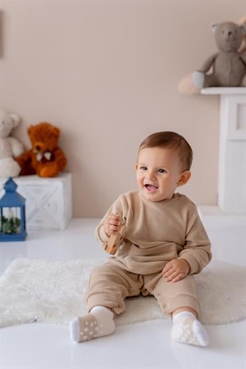 Unisex BebekKanguru Cepli PolarTulum - Bej