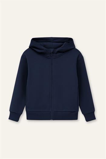 Unisex Çocuk Basic Kapüşonlu Ceket - Lacivert