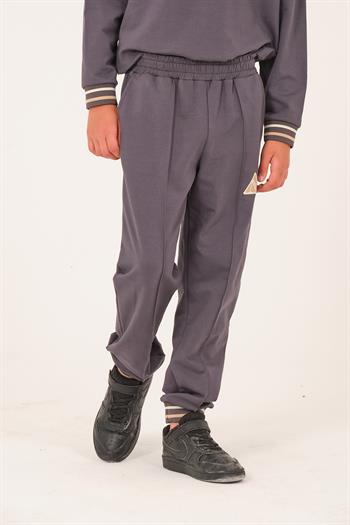 Unisex Çocuk Baskı Detaylı Eşofman Altı - Antrasit