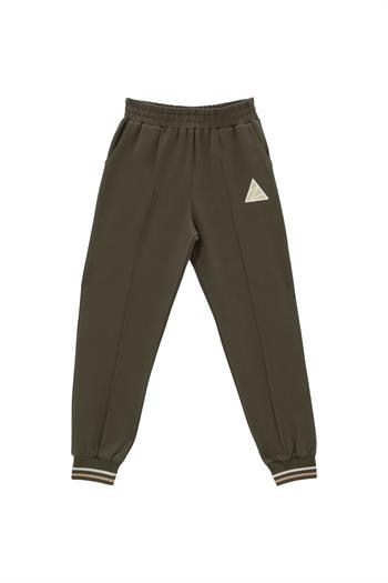 Unisex Çocuk Baskı Detaylı Eşofman Altı - Haki